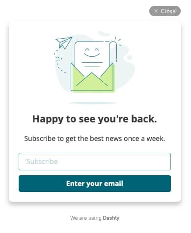 newsletter subscription pop-up