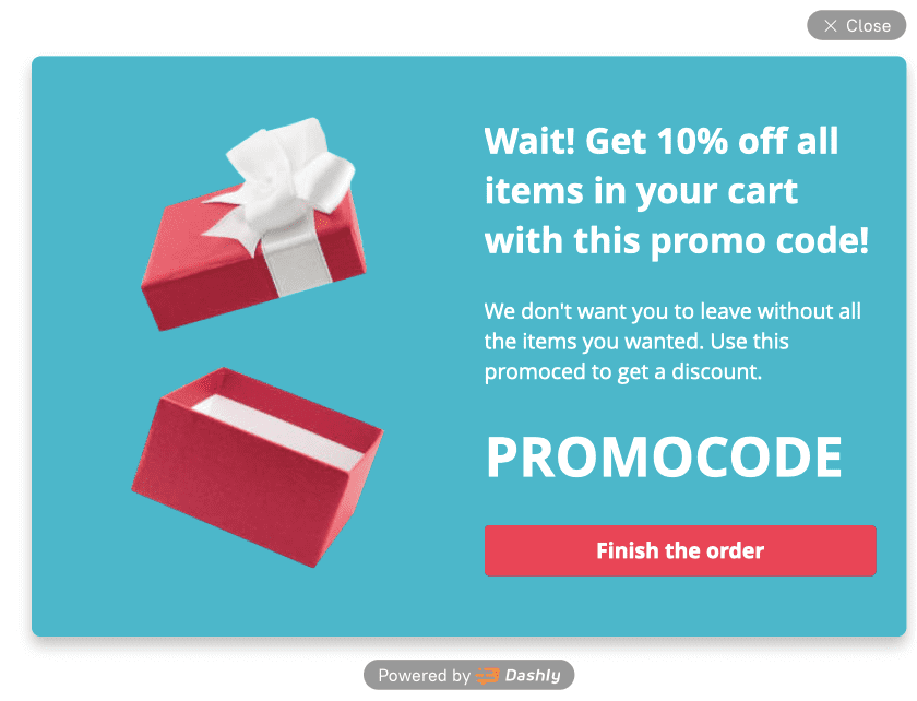 popup with promocode