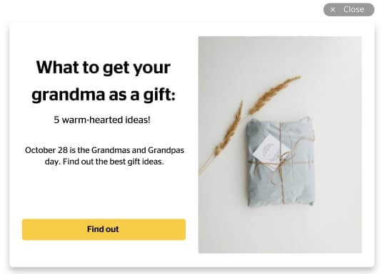 pop up gift for grandma