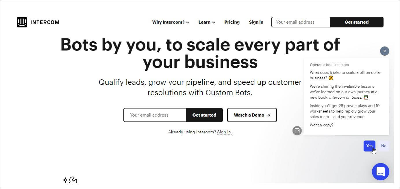 intercom chat bot