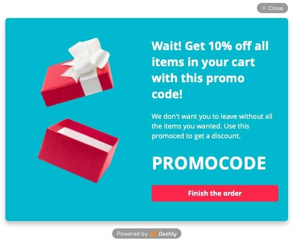 promocode pop up