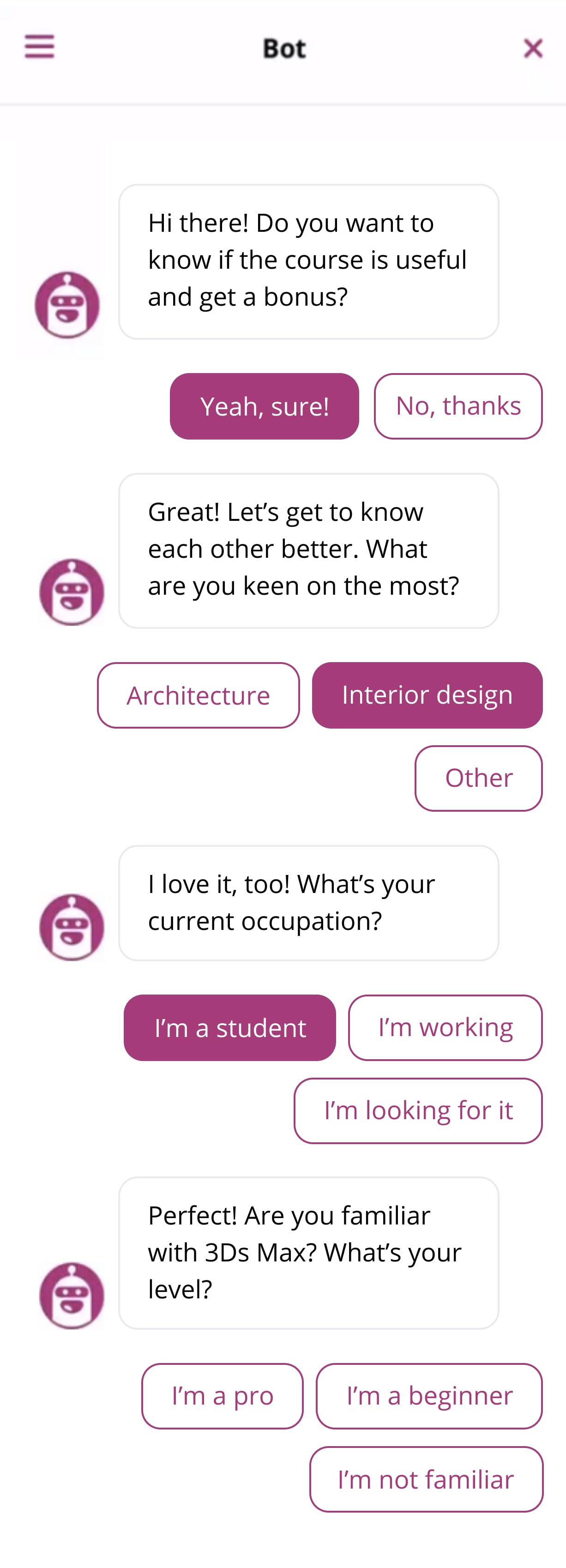online course promotion using dashly leadbot