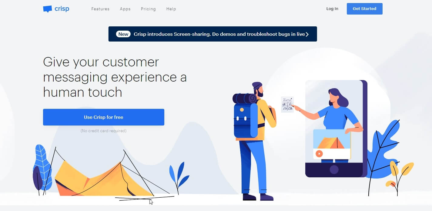 crisp landing page