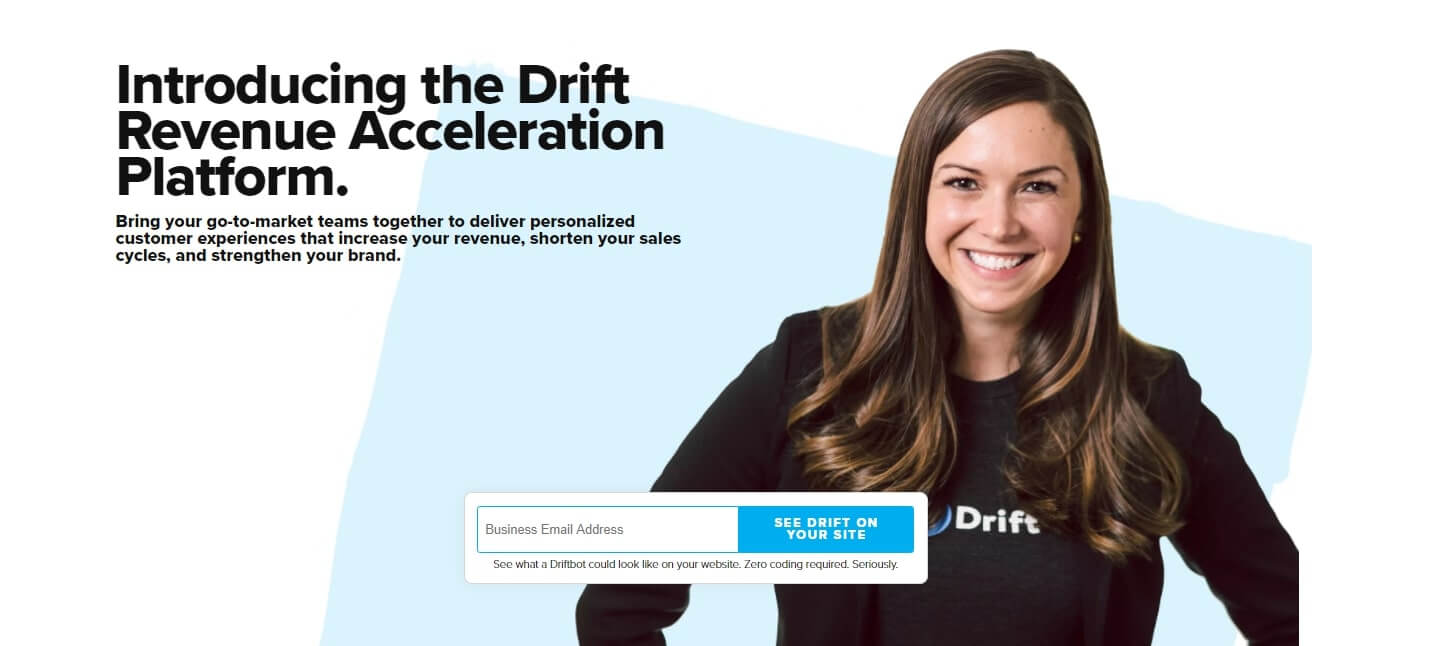 drift landing page