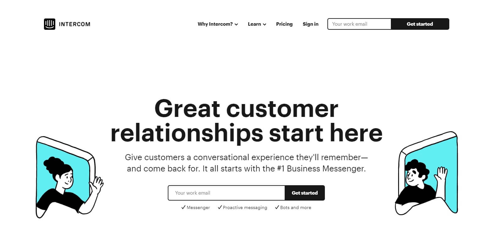Intercom main landing page