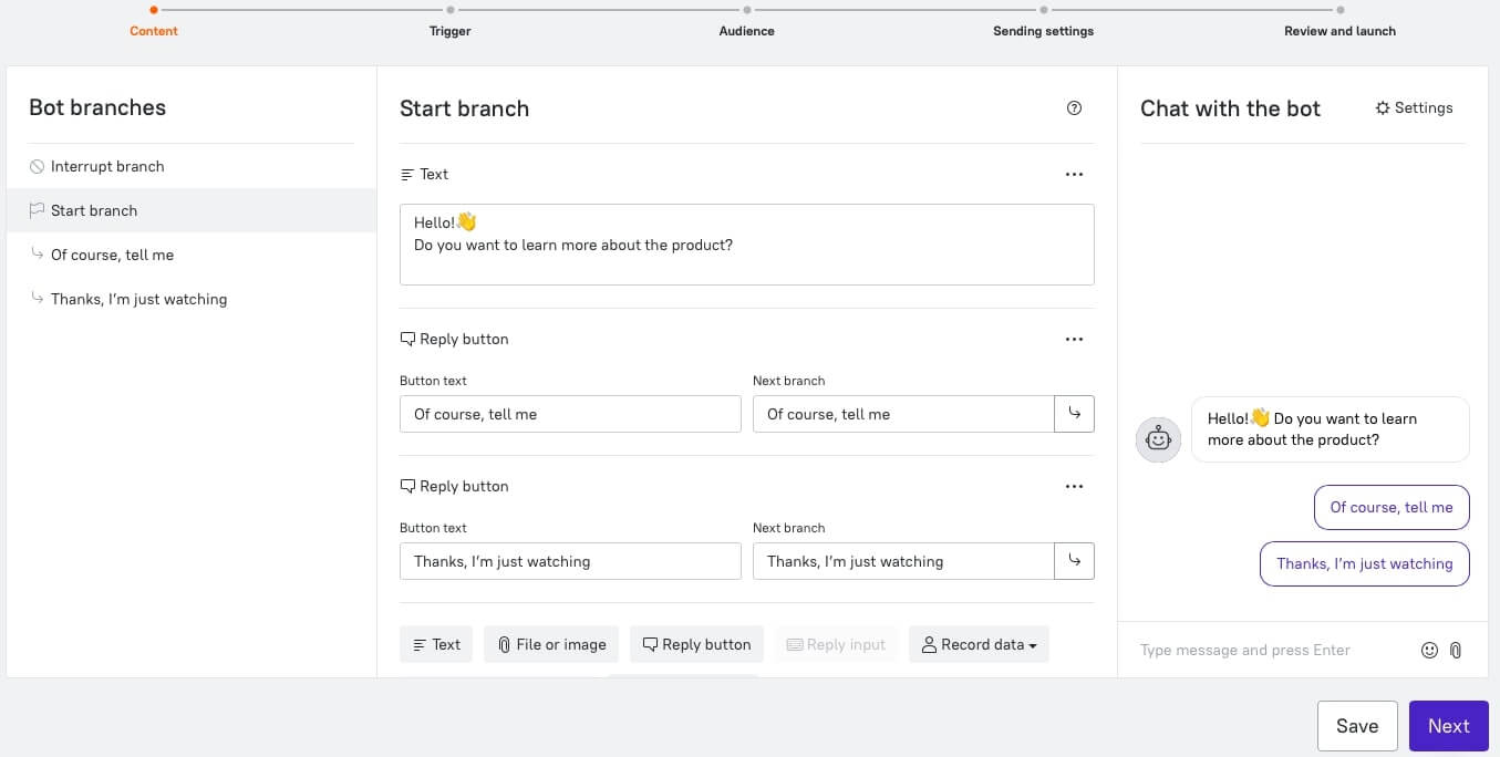 how to configure dashly leadbot