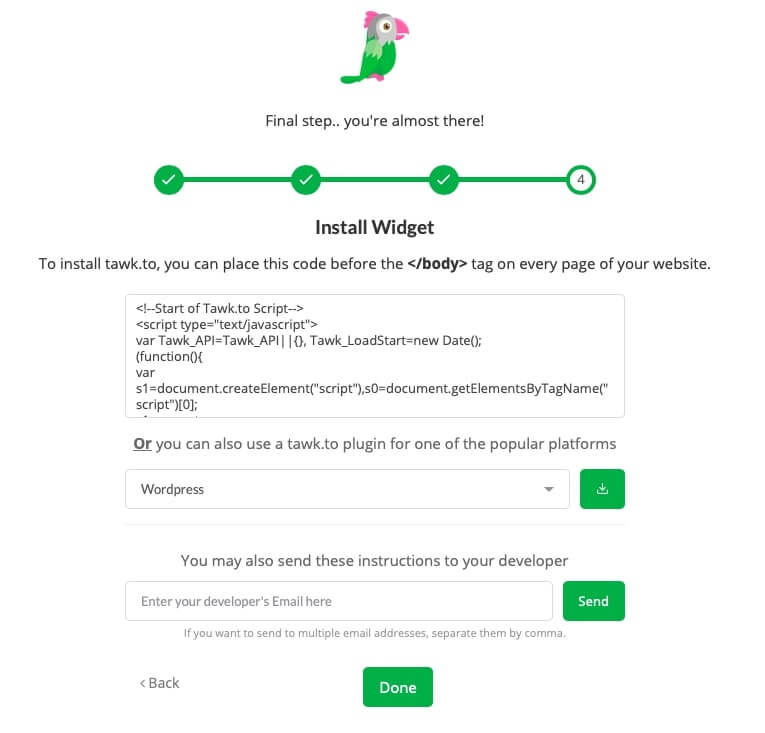 Free live chat code