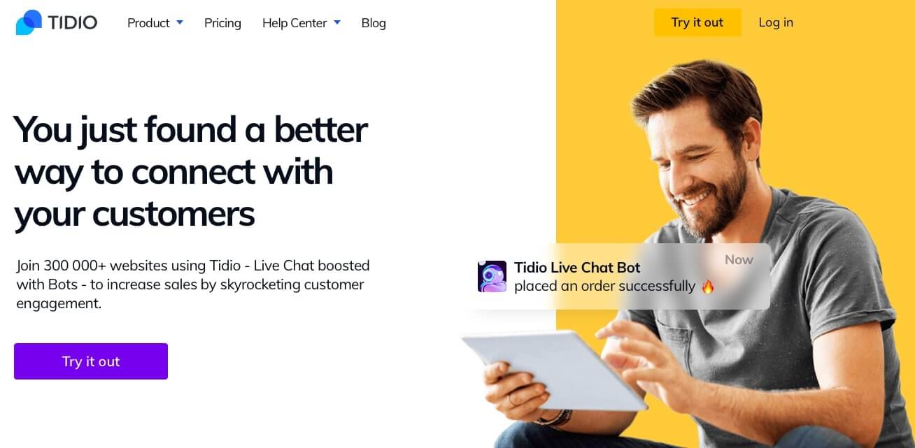 tidio landing page