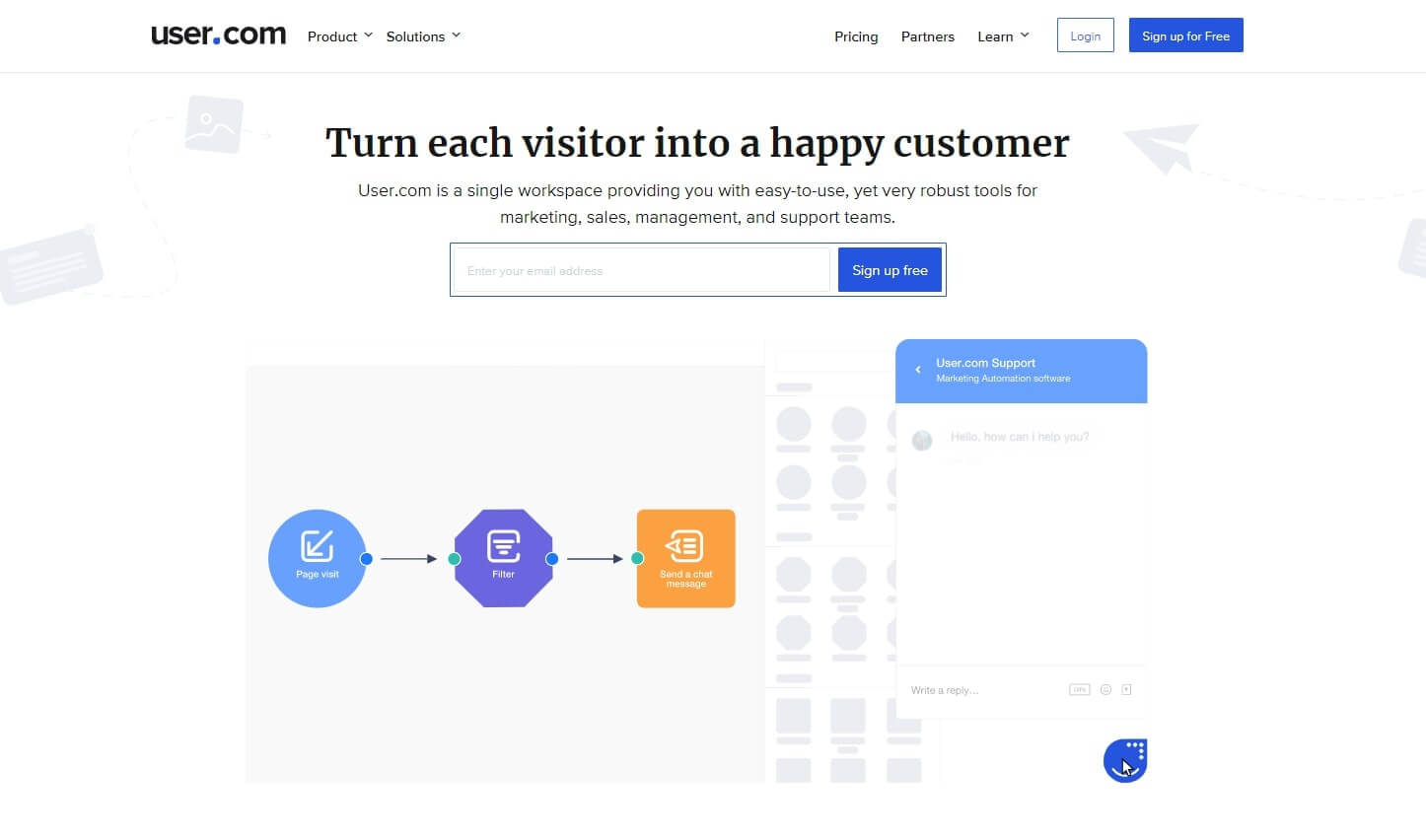 user.com landing page
