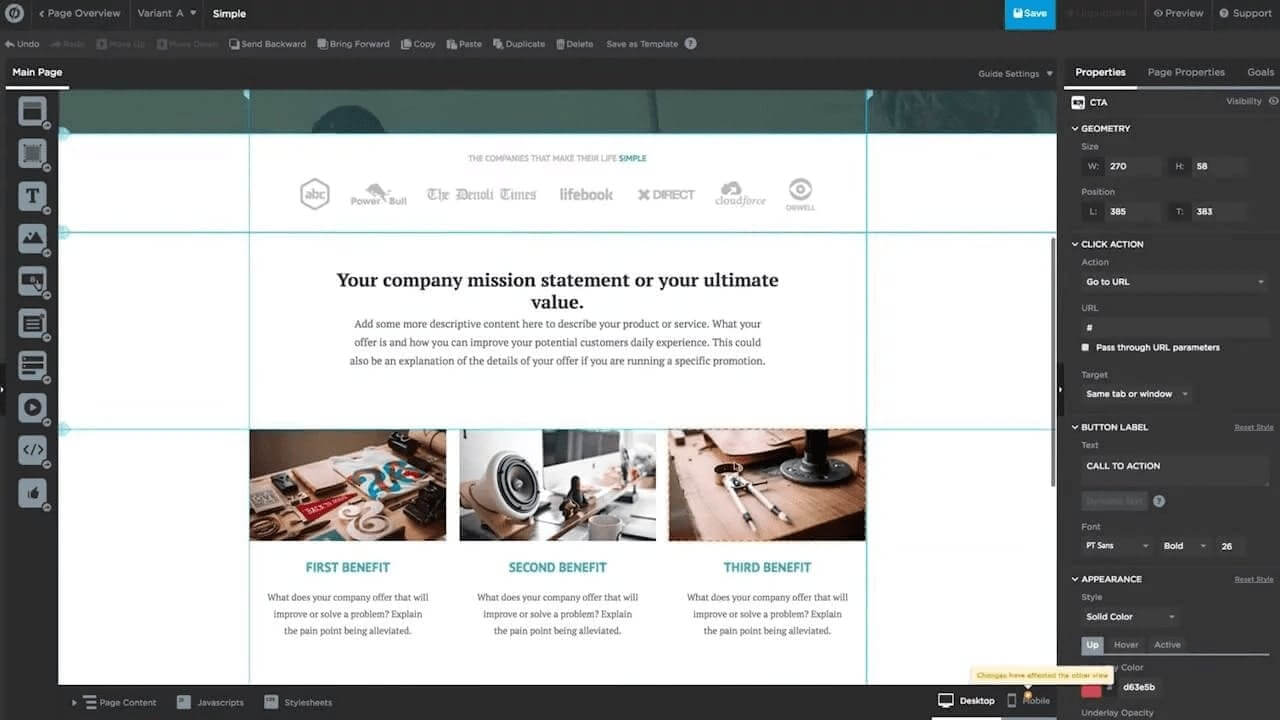 Landing page builder for your martech stack