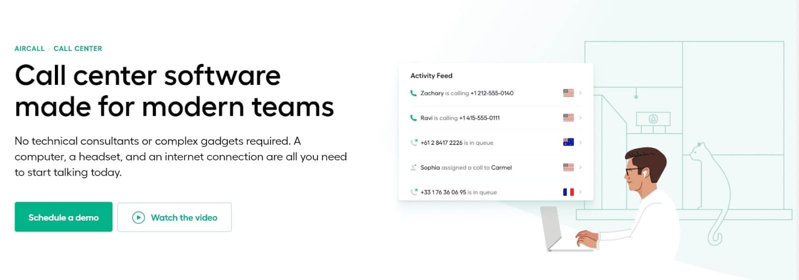 Call center software for marketing stack