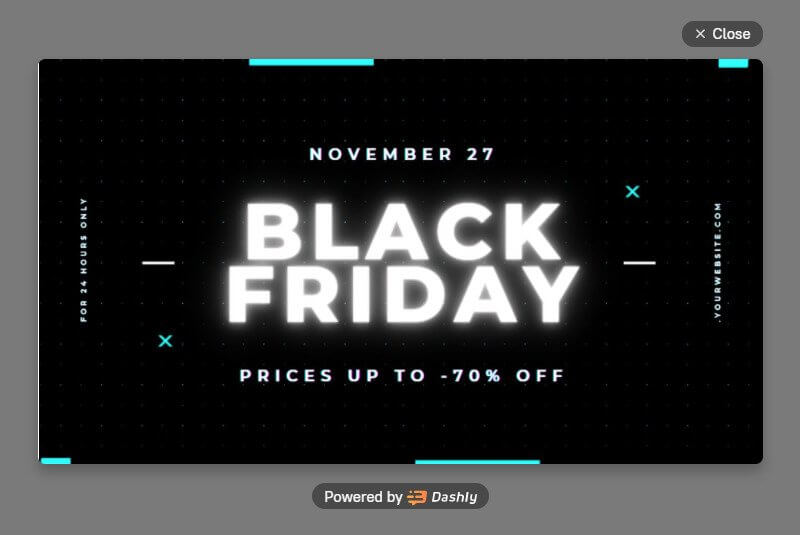 Black Friday pop-up