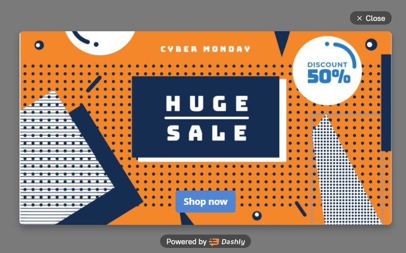 Cyber Monday pop-ups
