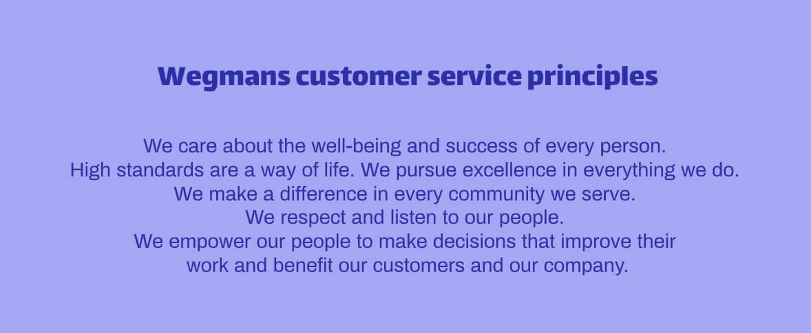 Wegmans customer service philosophy statement