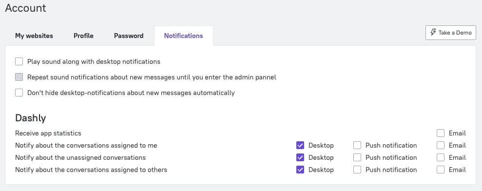 account settings