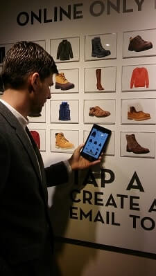 Timberland TouchWalls – the technology that allows customers to read the info about the goods by touch