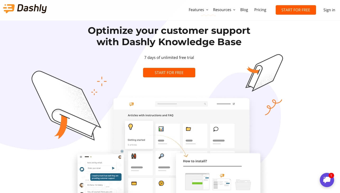 knowledge base landing page