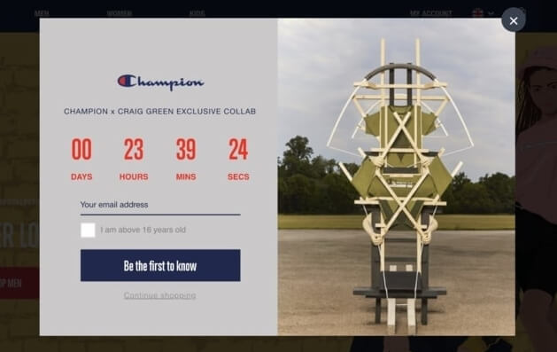 Email pop up subscription