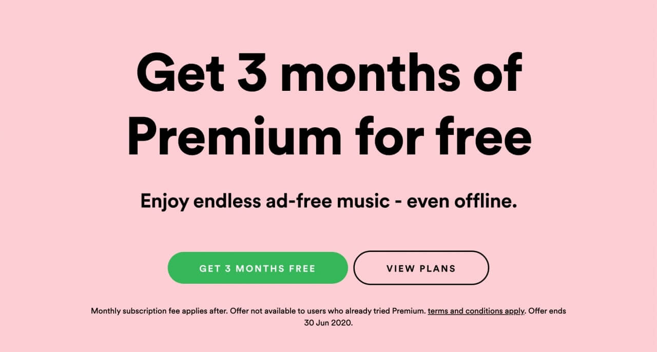 Spotify offers its users to go Premium