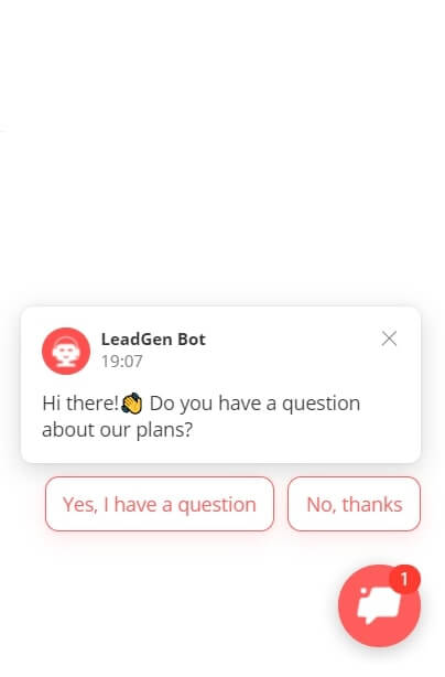 The start of the sales LeadGen Bot flow