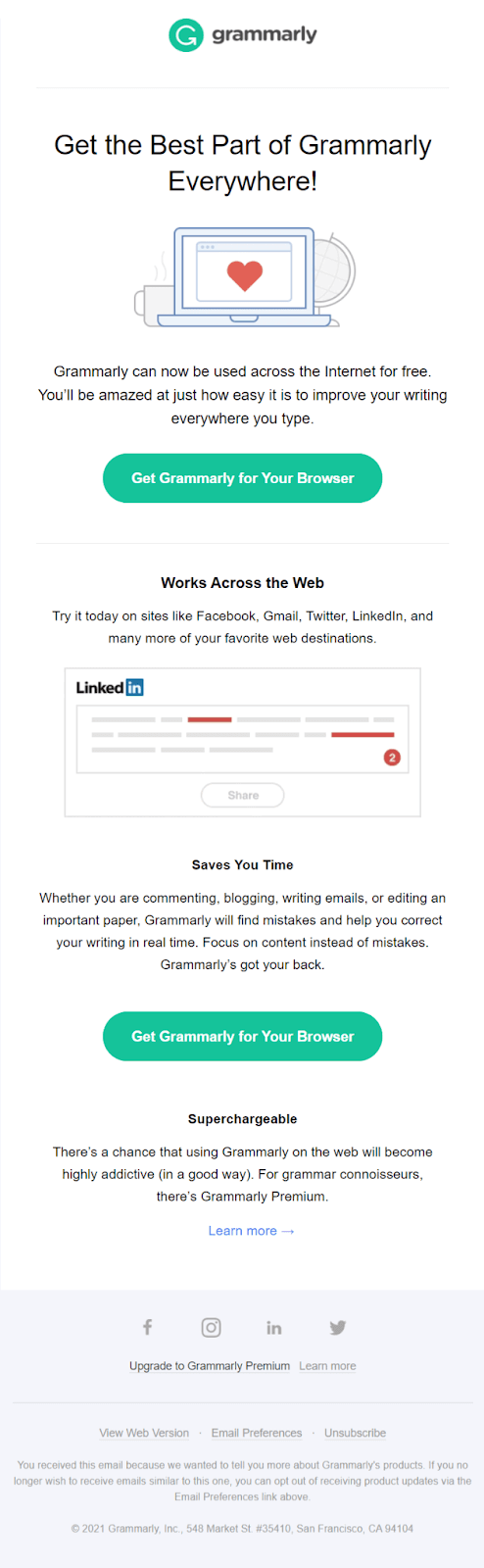 onboarding email Grammarly #1