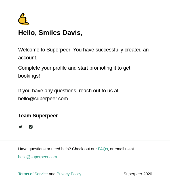 confirmation emails template