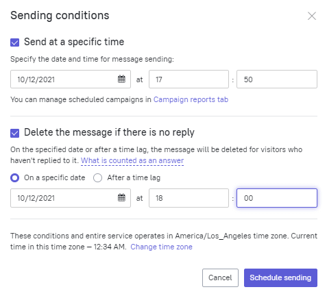 sending conditions