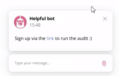 chatbot message
