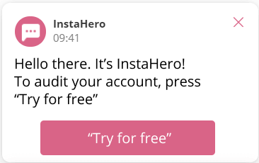 live chat message InstaHero