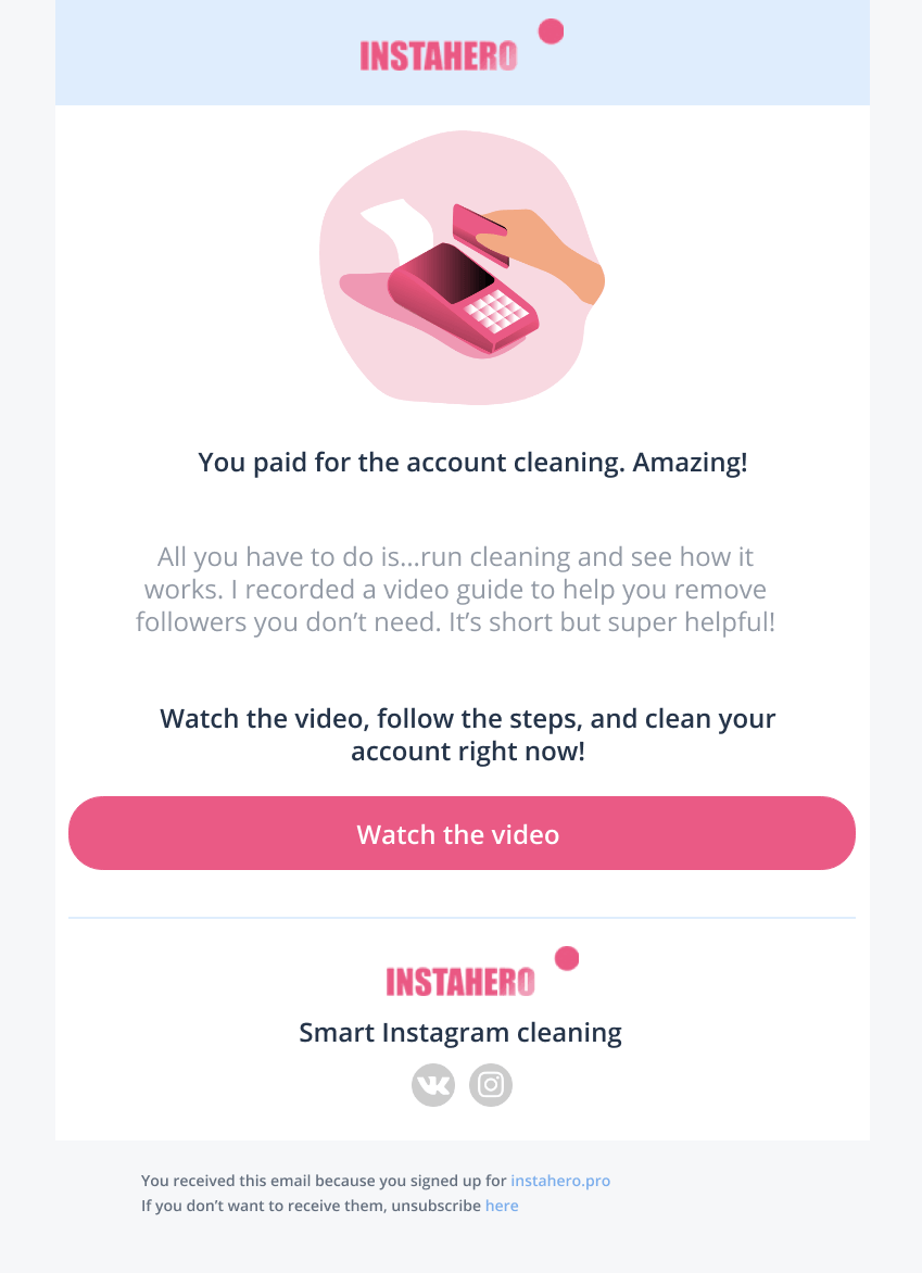 payment email InstaHero