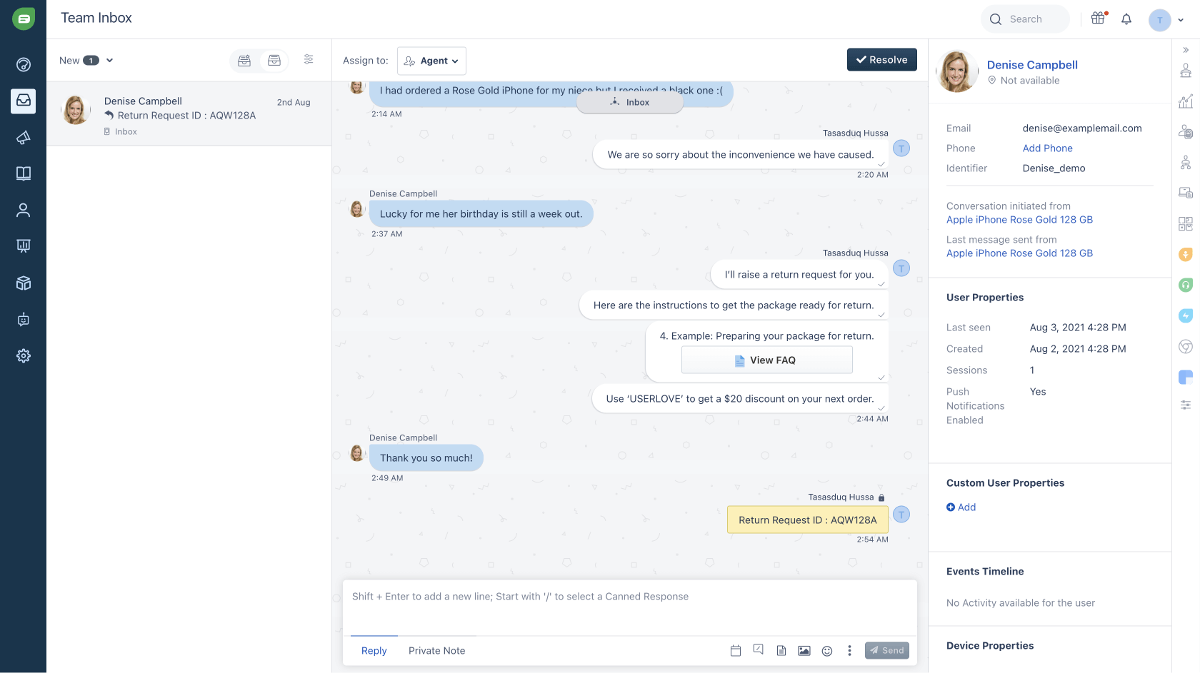 Good live chat examples