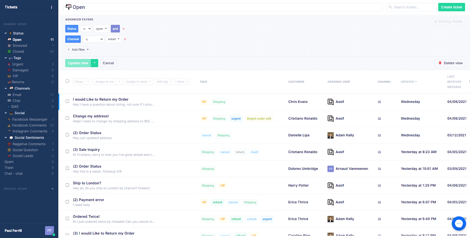 Gorgias is a nice solution for ticket processing