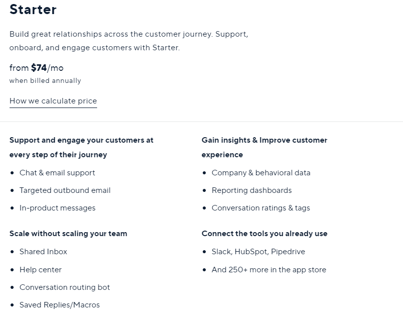 Intercom pricing LiveChat alternatives