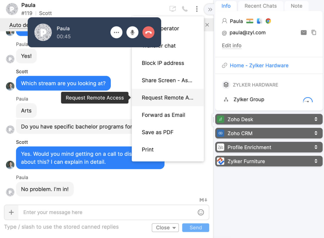 Ad tab promo chat