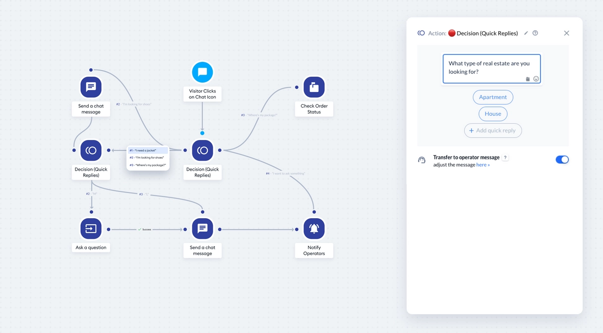 Tidio chatbot creation builder