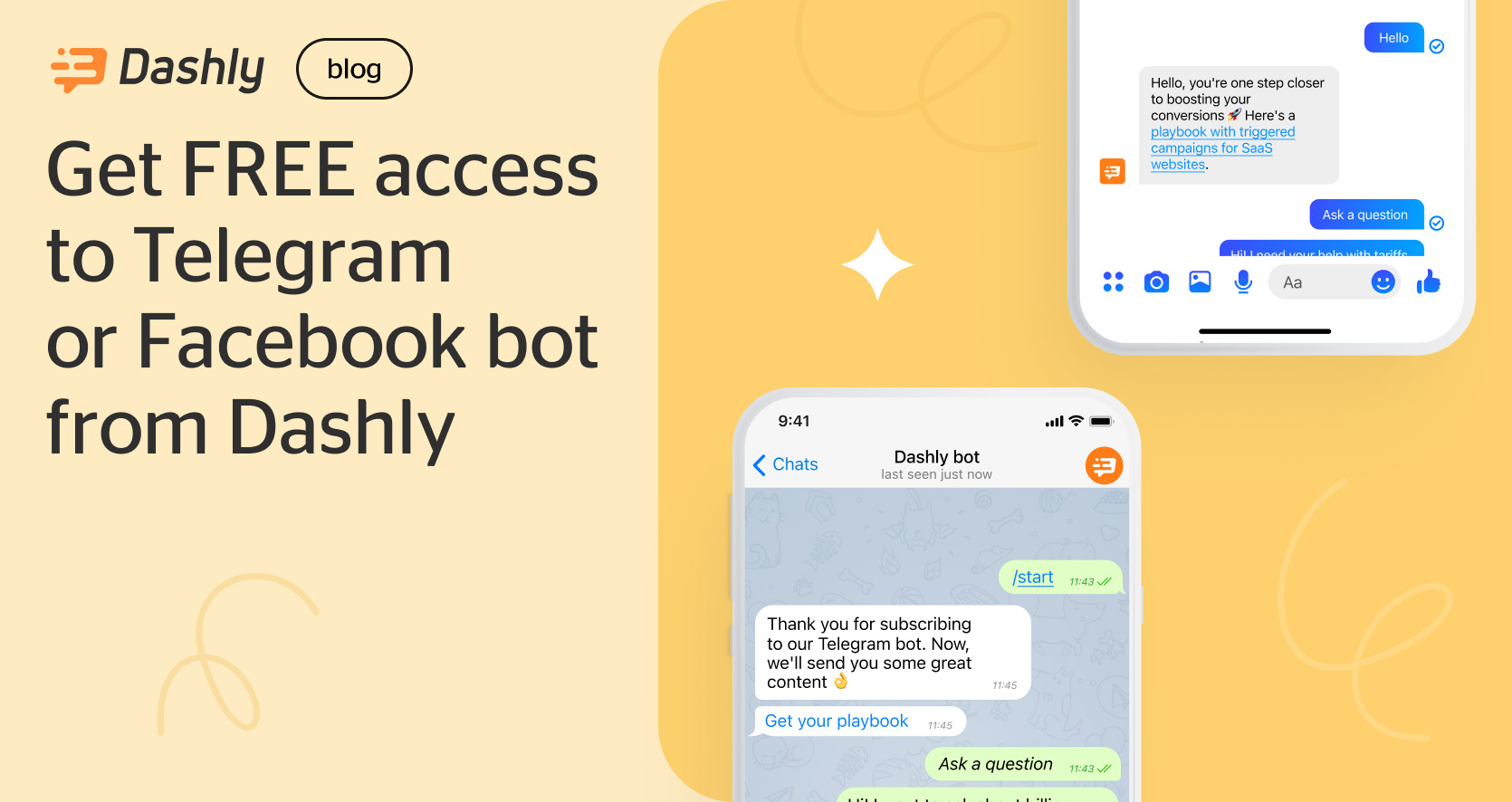 Get free access to Telegram and Facebook bots - Dashly blog