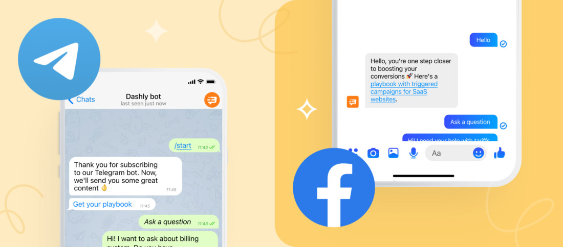 Get FREE access to Telegram or Facebook bot from Dashly