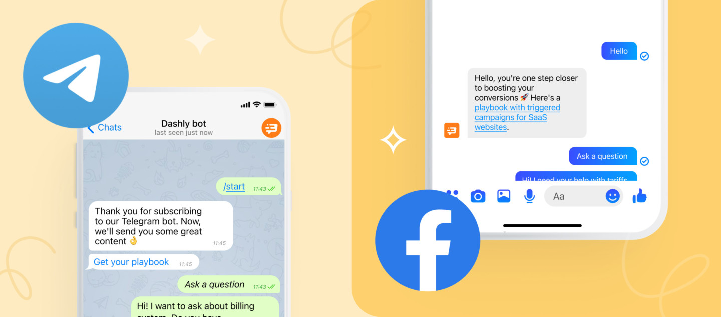 Get FREE access to Telegram or Facebook bot from Dashly