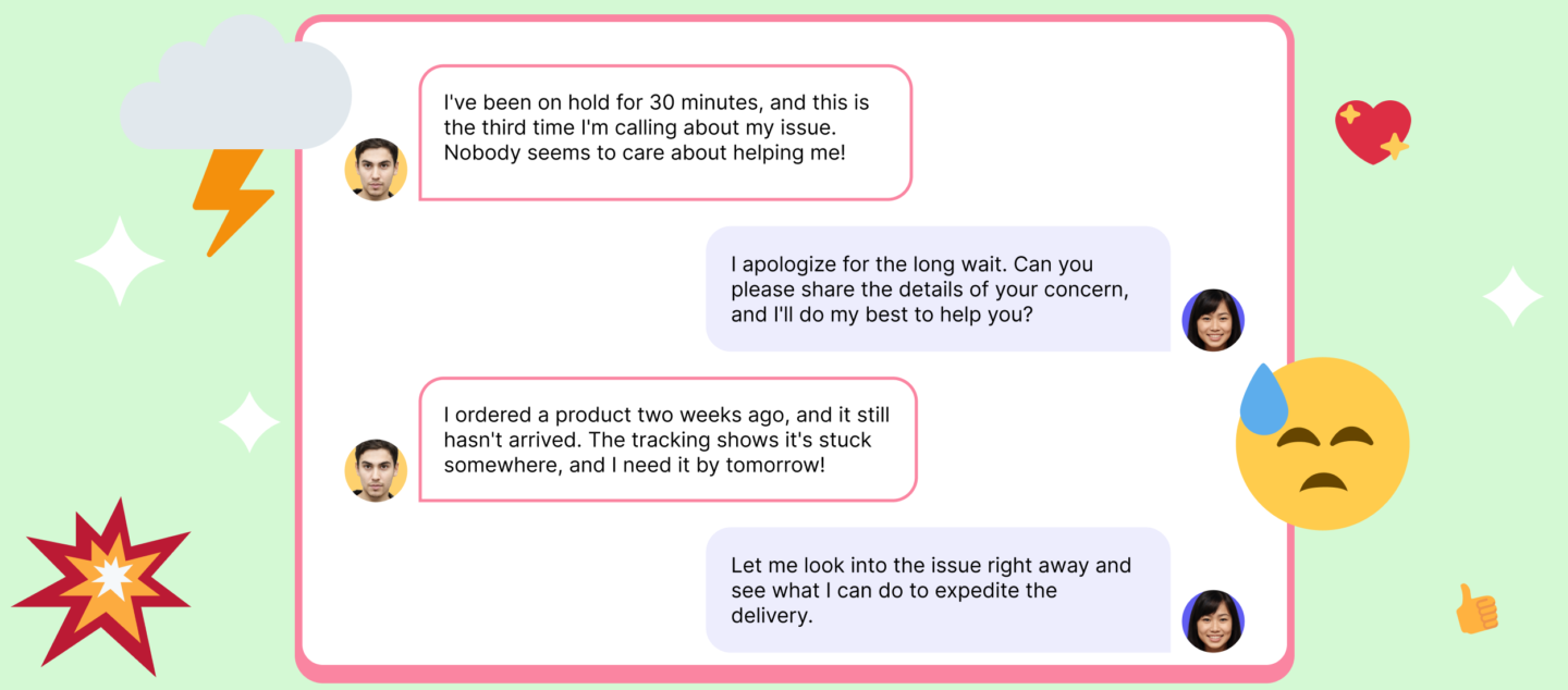 Role playing templates for customer service