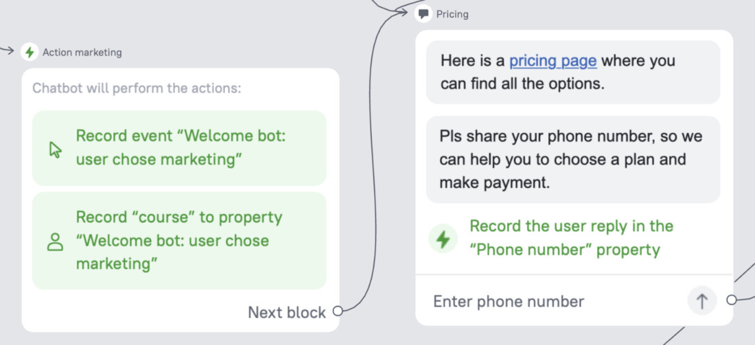 chatbot actions