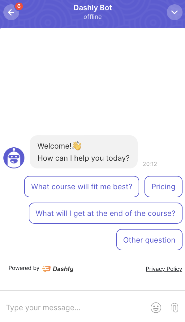 chatbot example for growth marketing in education