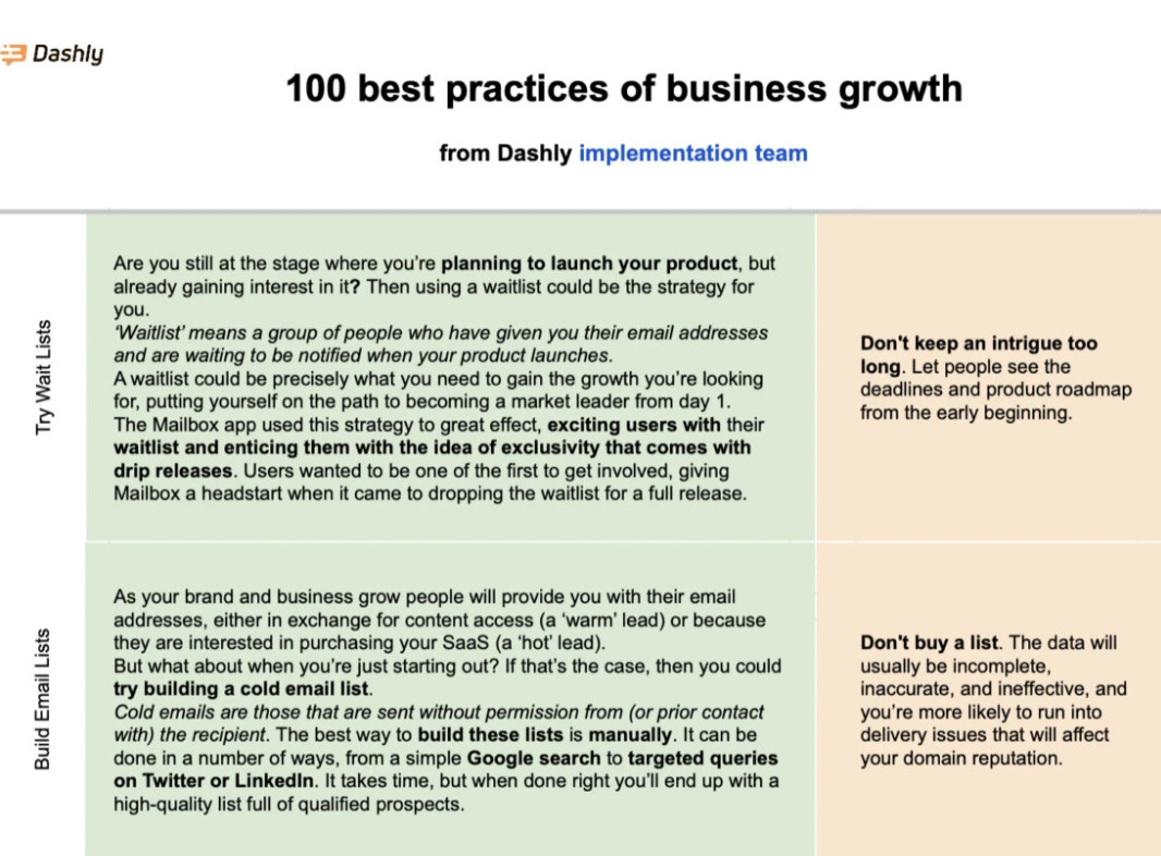 Get inspired with 100 growth ideas and start experimenting now!