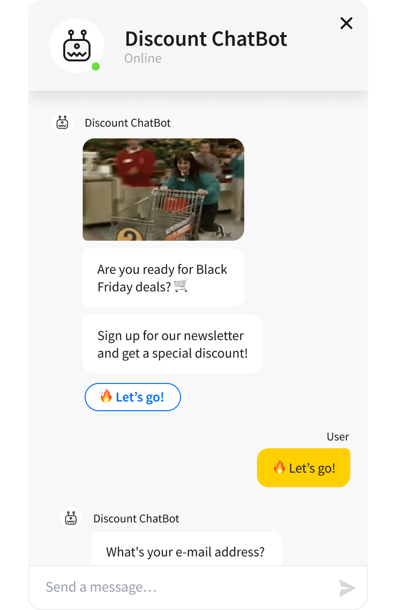 discount chatbot example