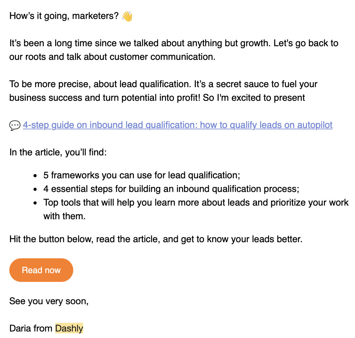 Dashly email