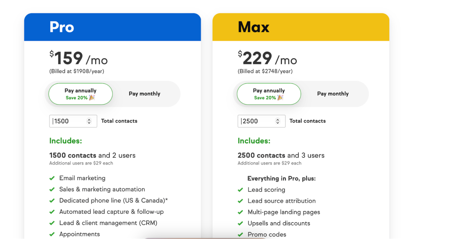 Keap pricing