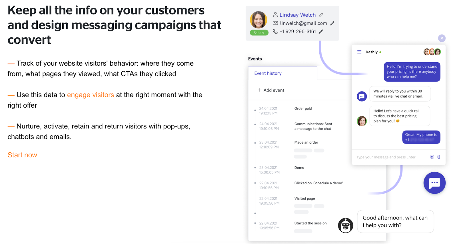 Dashly customer experience software