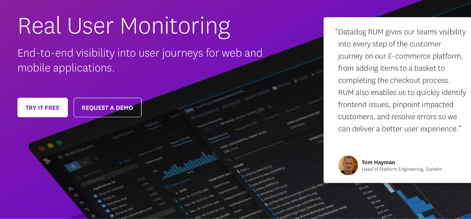 Datadog for user tracking