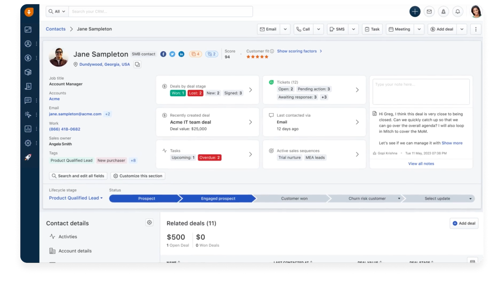 Freshsales for lead scoring