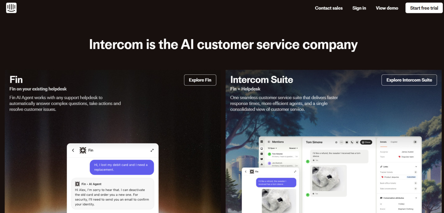 AI support tools form Intercom