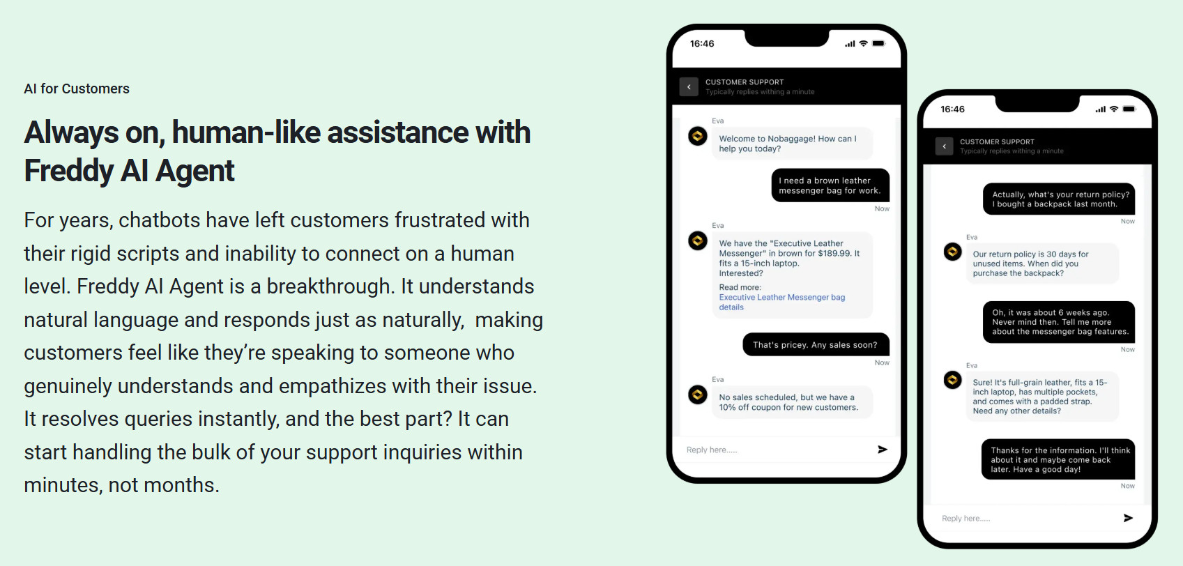 Freddy AI for customer support